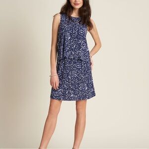 Hatley Roberta dress blue batik flowers size M